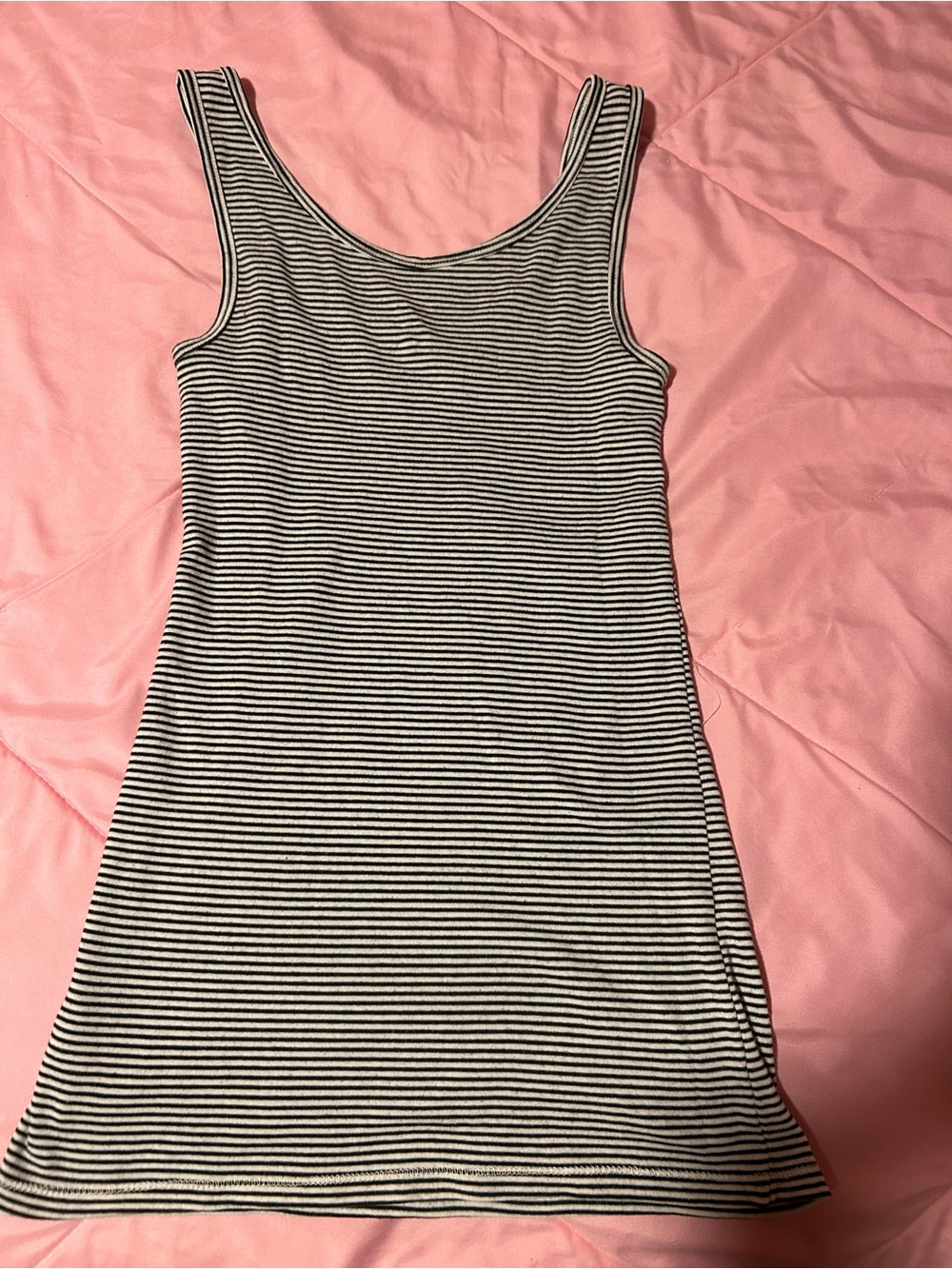 Striped Tank Dress in Black and White